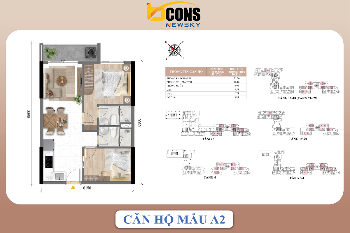 Loại căn hộ 2PN -